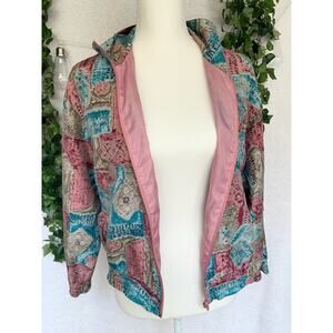 Vintage Silk Petite Sophisticate Retro Windbreaker Women's XXS